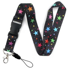 STARS LANYARD Safety Breakaway Clasps Badge Card Holder Office Strap Travel Gift