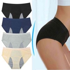 Women Menstrual Period Underwear Plus Size Leak Proof Cotton Panties Briefs