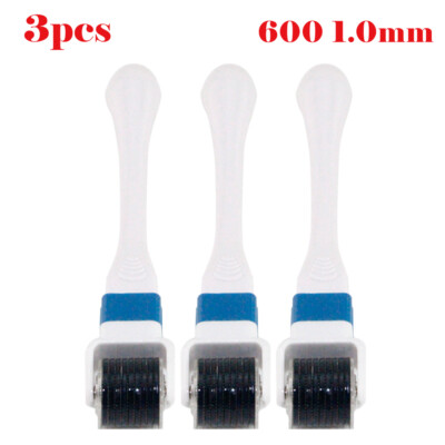 EZGO 3PCS 600 1.0mm Derma Roller Dermaroller Beauty Micro Needle Skin Care 360°