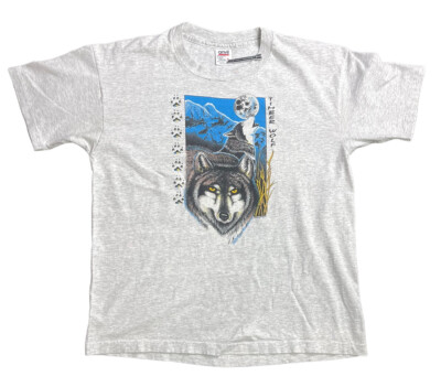 Vintage Single Stitch Timber Wolf T-Shirt Size XL Anvil Made In USA Tee