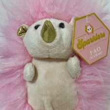 FAO Schwarz Sparklers Toy Plush Hedgehog Pink Gold NWT Cuddly 8" Lovie