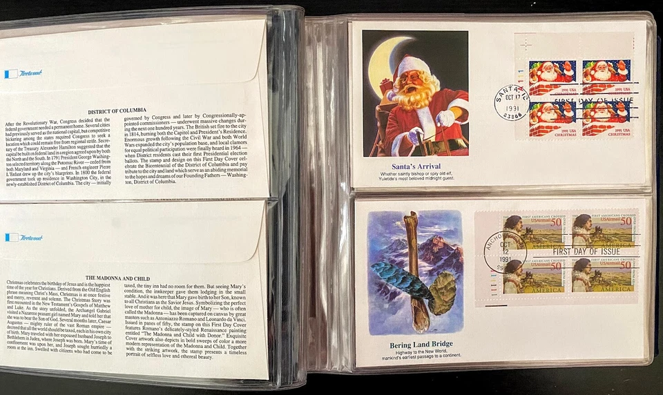 US 1991-1993 Stamps 45 First Day Covers (FDC) Album 206 CTO Stamps in Hard Book - Image 3 of 4