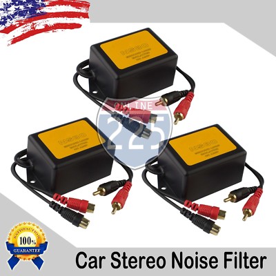 3pcs 80 Amp Ground Loop Isolator Noise Filter 2-Channel Gold RCA Connections USA