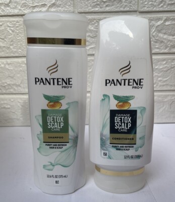 Pantene Pro-V Damage Detox Scalp Care Purify Refresh Shampoo/Conditioner 12 oz