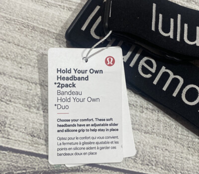 NWT 2-Pack Lululemon Hold Your Own Headband Black/White O/S  display picture 1