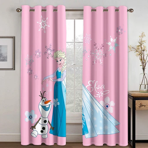 Mädchen Schlafzimmer Vorhänge Ösen Frozen Elsa Anna Verdunklung Vorhang UVSchutz - Bild 89 von 106