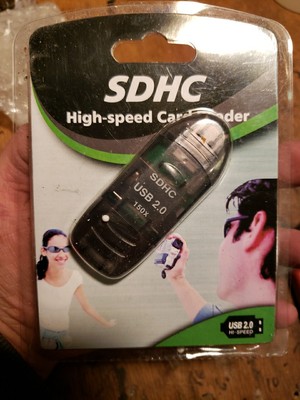 NEW Precision Design USB 2.0 SDHC Card Reader Free Shipping Stick W/ Cover Black
