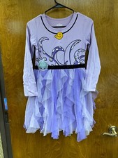 Girls "Disney Villiams" Ursela purple netting long sleeve dress. Size XL P.O.