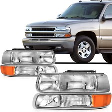 Clear Lens For 00-06 Chevrolet Suburbantahoe Headlights Assembly Headlamps Pair