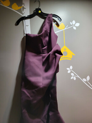 ASOS DESIGN One Shoulder Tuck Detail Midi Dress US Size 6 NWT Dark Purple |  eBay