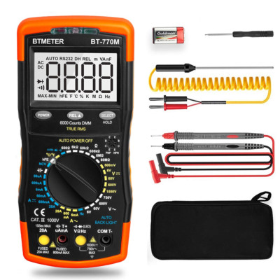 Digital Multimeter TRMS 6000 Count,  BT-770M Auto/Manual Ranging DMM Electrical