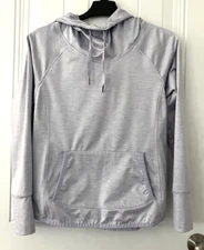 90 Degrees By Reflex Womens Size Large Pullover Top Funnel Cowl Neck Thumbholes