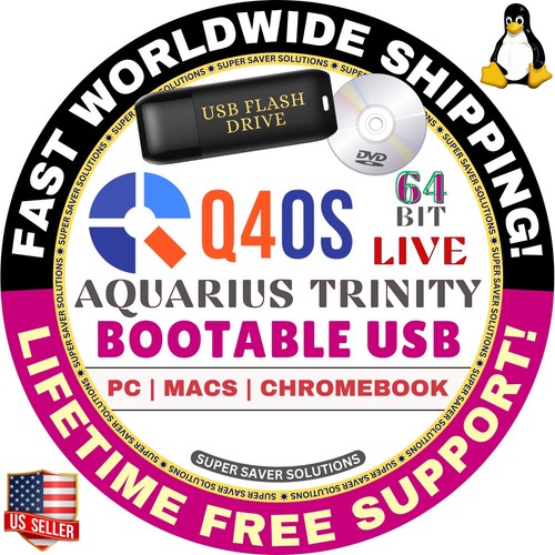 Q4OS Linux OS Aquarius, Gemini / Plasma Trinity / LIVE, FULL / USB, DVD / MAC PC - Picture 3 of 9