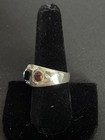 Vintage MARSALA SIGNED 925 Sterling Silver Turquoise Coral Onyx RING SIZE 9 — photo 3