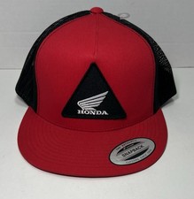Honda Racing Snapback Trucker Hat Red Black Yupoong Adjustable NEW