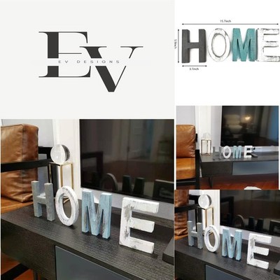 Elegant Rustic Home Sign - Handcrafted Wooden Letters for Tabletop Display