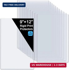 9x12 Clear Hard Plastic Sheet Protectors, Waterproof Document Sleeves, 10 Pack