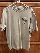 PUMA Logo Graphic Men's T-Shirt Size M Short Sleeve Jersey Cotton