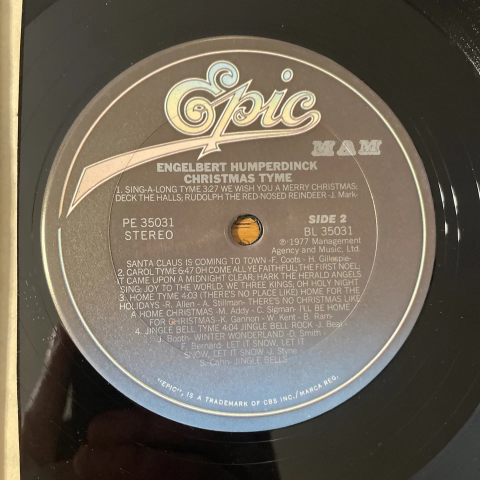 Engelbert Humperdinck Christmas Tyme LP Epic Stereo Holiday M-!!!! - Image 3 of 4