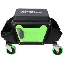 Heavy Duty Rolling Mechanic Stool 330LBS Capacity Drawer Trays Green