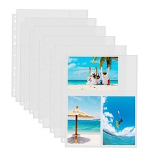 Sooez 30 Pack 4x6 Photo Sleeves for 3 Ring Binder 180 4x6" 3-Pocket, Clear
