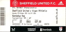 Sheffield United v Wigan Athletic 27/10/18 Ticket Championship