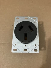 Pass & Seymour 3890 Range Receptacle Flush Mount 50A 125V/250V 3P 3W Black