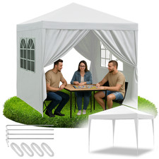 Gartenpavillon, Gewerbezelt, Partypavillon, 4 Seitenw&auml;nde, Fenster, XXL