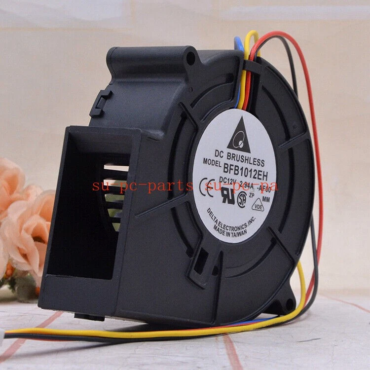 For Delta BFB1012EH 12V 2.94A 3 Wires Dual Ball Bearing Turbo Centrifugal FAN - Image 2 of 4