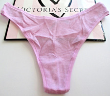 VICTORIA'S SECRET PINK Waffle Cotton High Leg Thong Panty VS Pink Shine S M L XL
