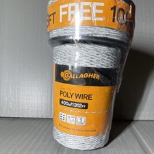 Gallagher Poly Wire Electric Fence Wire 2mm 1/16 in 400m 1312ft 6 Strands