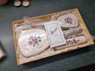 Rondis 1950s Vintage Vanity Dressing Table Set Brushes and Mirror Boxed