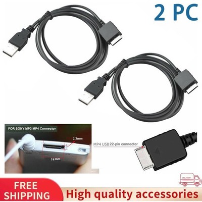 2PC USB Data Charger Cable Cord For Sony Walkman MP3 Player WMC-NW20MU MP3 MP4
