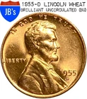 1955-D Lincoln Wheat Cent Penny 1c - BRILLIANT UNCIRCULATED (BU)