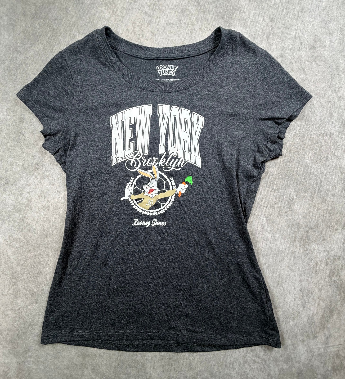 Looney Tunes Bugs Bunny New York Brooklyn Gray Graphic T Shirt XL