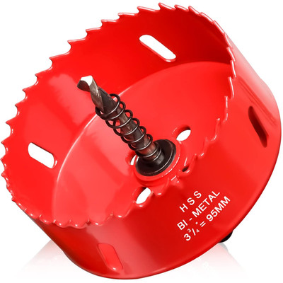 Hole Saw 3 3/4  (95Mm) for Wood and Plastic, HSS Bi-Metal Hole Cutter Core Dr...