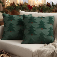 Christmas Pillow Covers 18X18 Inch Set of 2, Christmas Decorations Xmas Tree Sof