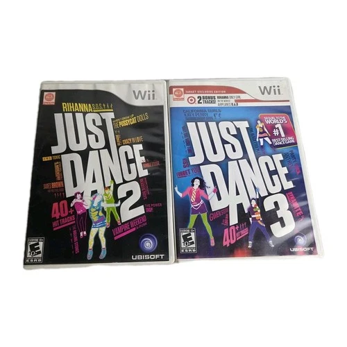New ListingNintendo Wii JUST DANCE 2 & 3 (Target Exclusive) Game LOT Bundle TESTED & WORKS