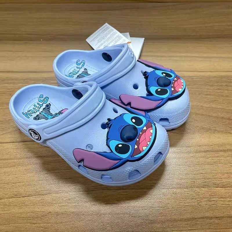 Anime de dibujos animados Crocs Lilo & Stitch cómodo y divertido para regalo infantil nuevo con etiquetas