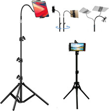Tablet Floor Stands Floor Telescopic Tripod Holder 360° Rotatable Gooseneck