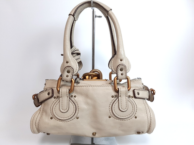 バッグ Chloe Paddington Hand Bag beige Chloe Paddington Hand Bag Leather Beige Padlock Key Used 10801 | eBay