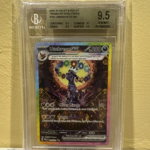 prismatic evolutions umbreon ex 161/131 Beckett 9.5