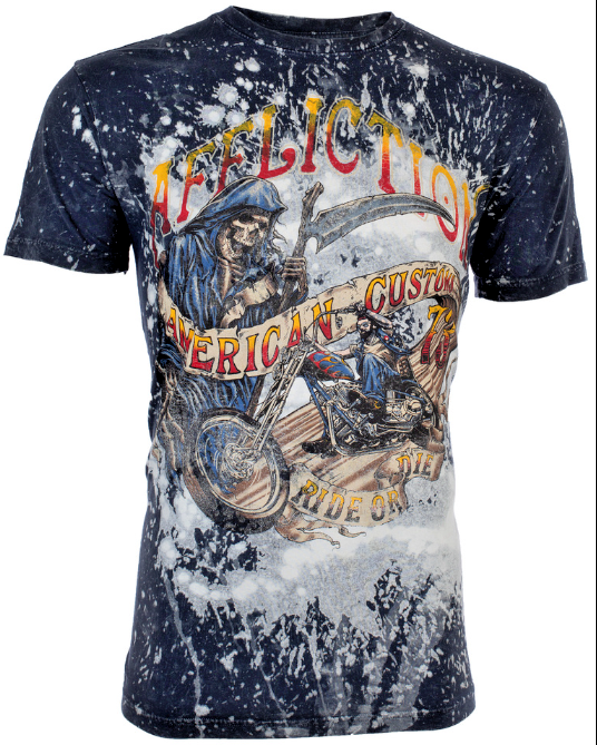 AFFLICTION American Customs Ride Or Die Slim Fit Tee NWT