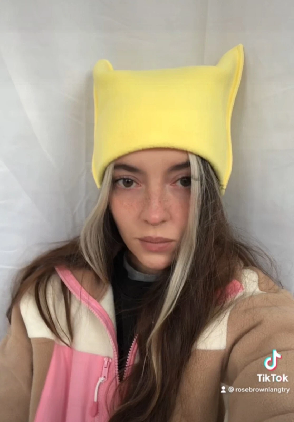 Women's beanie hat with ears fleece warm winter cat devil