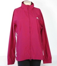 Adidas Signature Zip Front Poly Jacket Red Violet Women's NWT