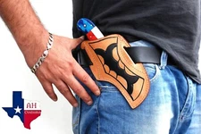 CUSTOM HAND MADE PURE LEATHER SHEATH FOR FIXED BLADE KNIFE AH 