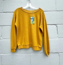 NWT Jungmaven Hemp Blend Crux Cropped Sweatshirt Spicy Mustard size XL New