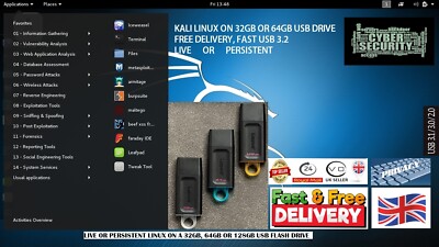 Kali Linux 2024.3 32Bit LIVE OR PERSISTENT Penetration Testing & Ethical Hacking