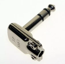 SquarePlug SP550-S Compact Soldered Right Angle 1/4'' TRS Plug, Matte Nickel