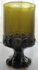 Tiffin Glass Franciscan Olive Green Madeira 7 oz Wine Glass Footed Juice Tumbler